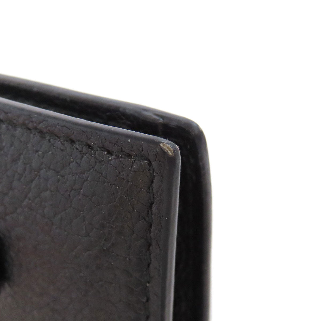 MIUMIU Bifold Wallet leather black logo ribbon