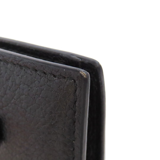 MIUMIU Bifold Wallet leather black logo ribbon