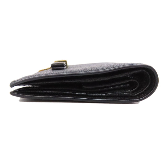 MIUMIU Bifold Wallet leather black logo ribbon