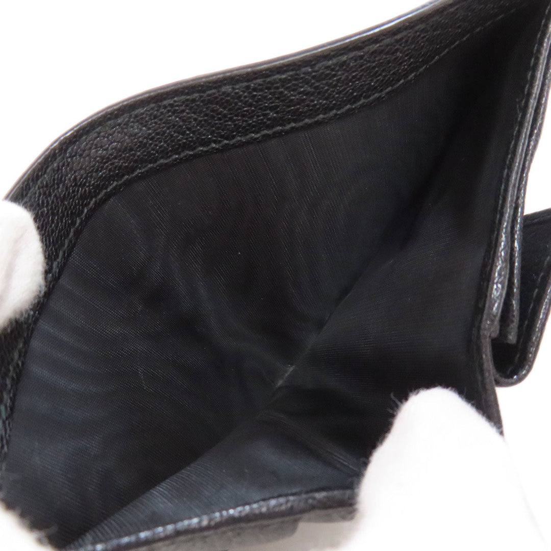 MIUMIU Bifold Wallet leather black logo ribbon
