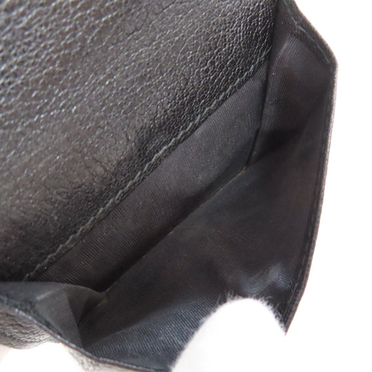 MIUMIU Bifold Wallet leather black logo ribbon