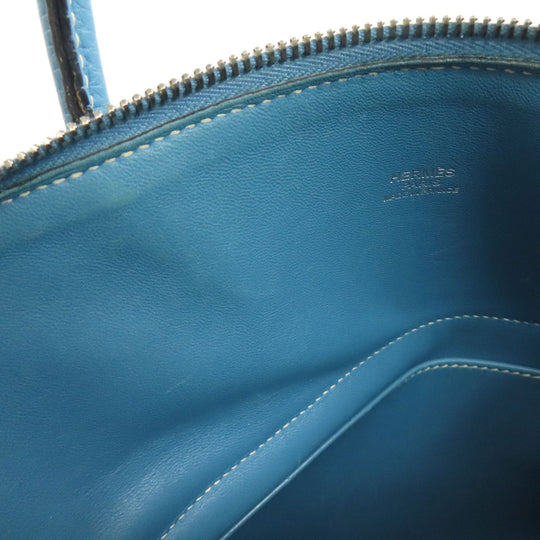 HERMES Handbag Taurillon Clemence blue Bolide 31 Blue Jean SilverMetal Women Used Authentic