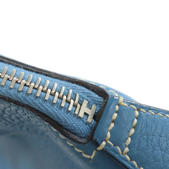 HERMES Handbag Taurillon Clemence blue Bolide 31 Blue Jean SilverMetal Women Used Authentic