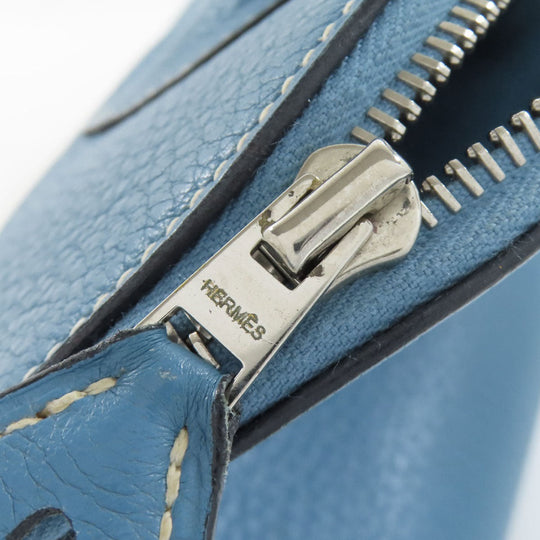 HERMES Handbag Taurillon Clemence blue Bolide 31 Blue Jean SilverMetal Women Used Authentic