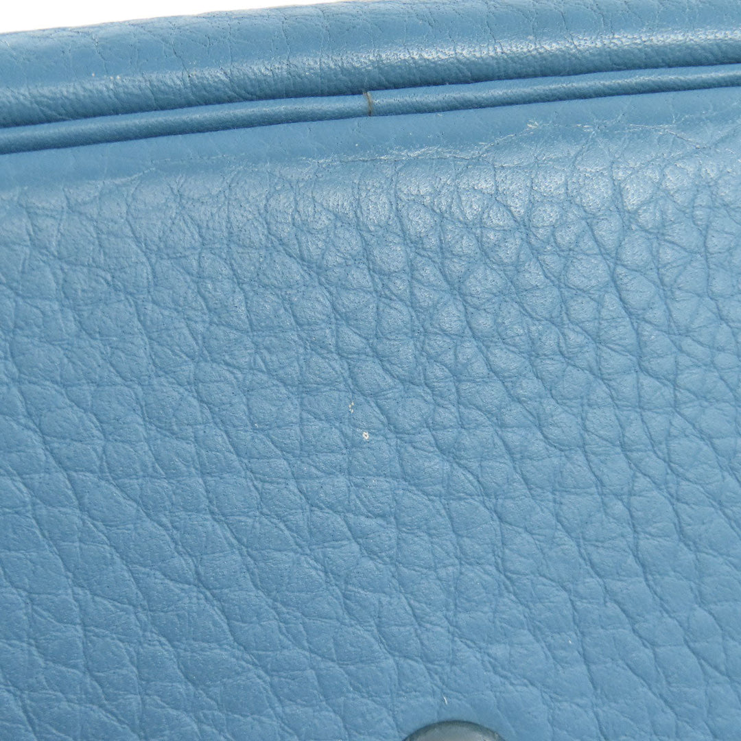 HERMES Handbag Taurillon Clemence blue Bolide 31 Blue Jean SilverMetal Women Used Authentic