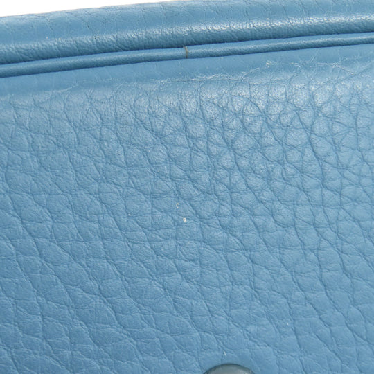 HERMES Handbag Taurillon Clemence blue Bolide 31 Blue Jean SilverMetal Women Used Authentic