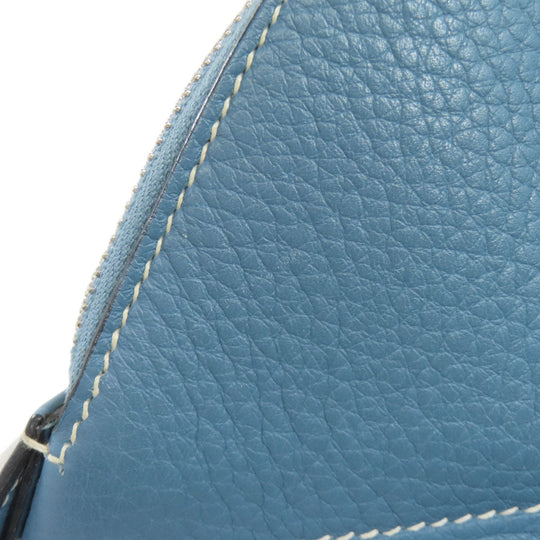 HERMES Handbag Taurillon Clemence blue Bolide 31 Blue Jean SilverMetal Women Used Authentic