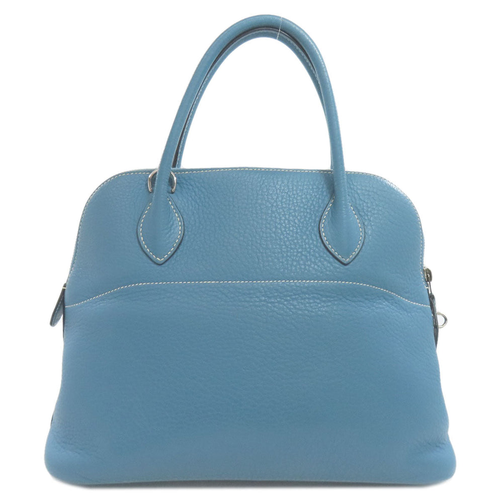 HERMES Handbag Taurillon Clemence blue Bolide 31 Blue Jean SilverMetal Women Used Authentic
