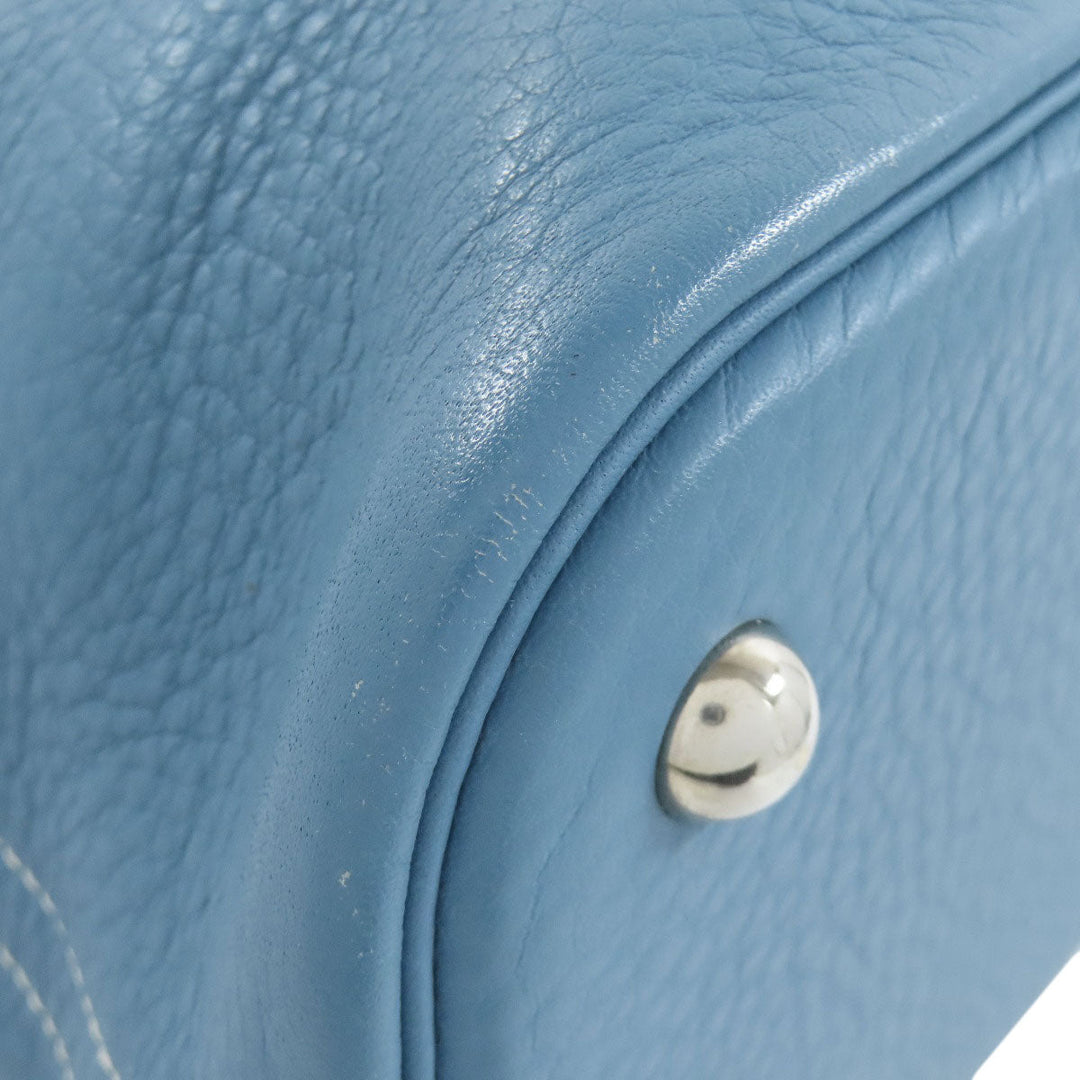 HERMES Handbag Taurillon Clemence blue Bolide 31 Blue Jean SilverMetal Women Used Authentic
