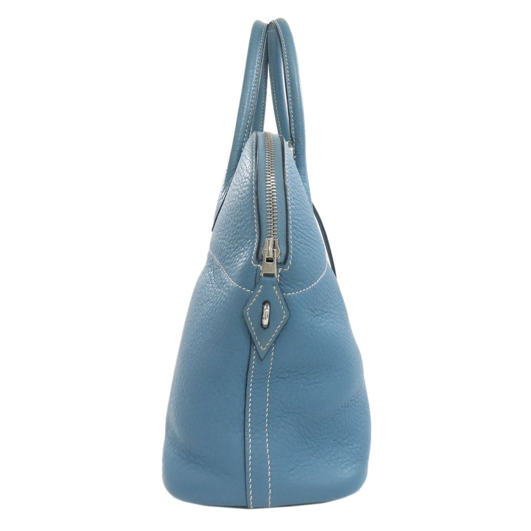 HERMES Handbag Taurillon Clemence blue Bolide 31 Blue Jean SilverMetal Women Used Authentic