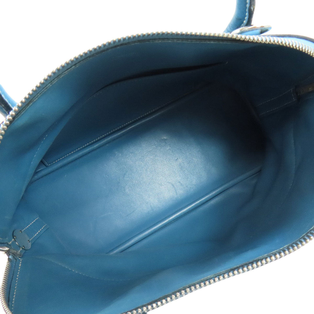 HERMES Handbag Taurillon Clemence blue Bolide 31 Blue Jean SilverMetal Women Used Authentic