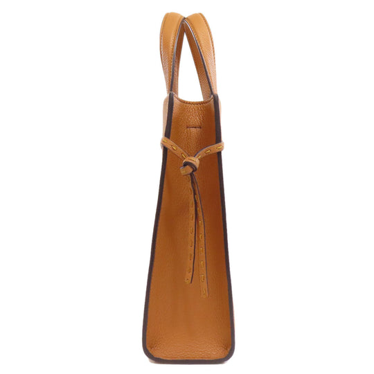 FENDI Handbag Calfskin Brown GoTo Shopper Small 2WAY Women Used Authentic