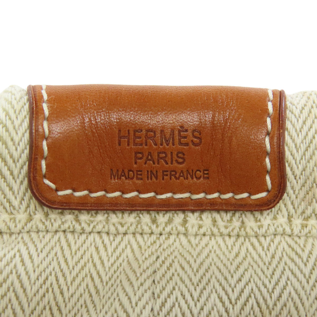 HERMES Accessory pouch Towal chevron beige fullby 25 bag in bag