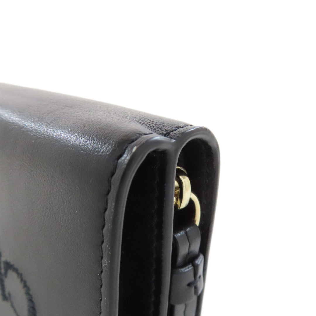 Chloe Bifold Wallet Calfskin black Sense Compact Wallet Women Used Authentic