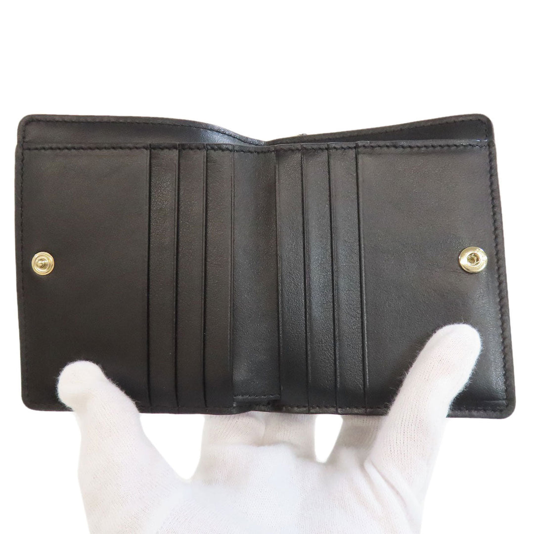 Chloe Bifold Wallet Calfskin black Sense Compact Wallet Women Used Authentic