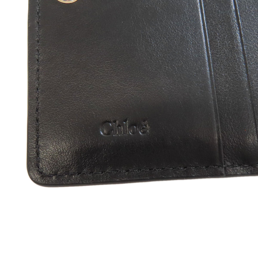 Chloe Bifold Wallet Calfskin black Sense Compact Wallet Women Used Authentic