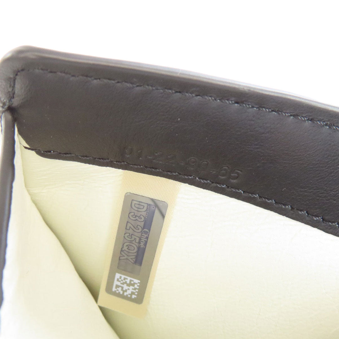 Chloe Bifold Wallet Calfskin black Sense Compact Wallet Women Used Authentic