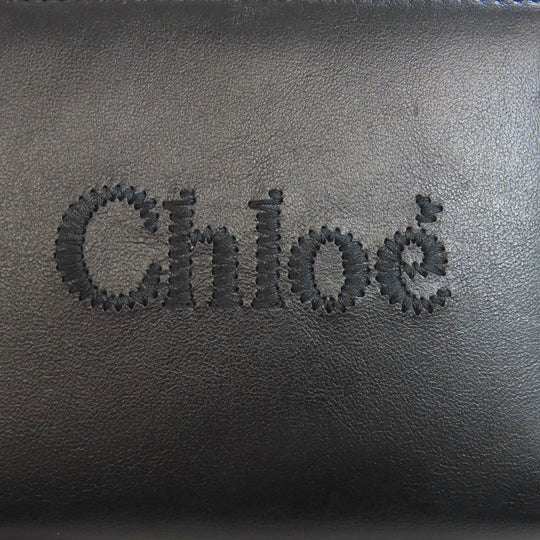 Chloe Bifold Wallet Calfskin black Sense Compact Wallet Women Used Authentic