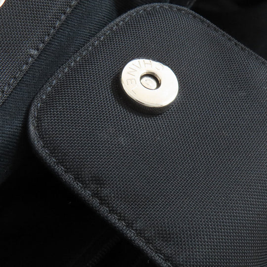 CHANEL Tote Bag Nylon black Paris Biarritz GM SilverMetal