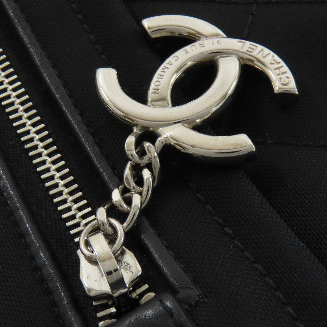 CHANEL Tote Bag Nylon black Paris Biarritz GM SilverMetal