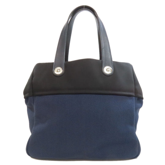 CHANEL Tote Bag Nylon black Paris Biarritz GM SilverMetal