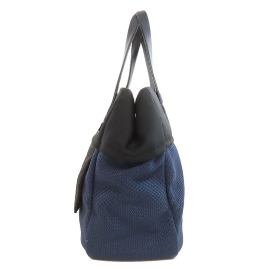 CHANEL Tote Bag Nylon black Paris Biarritz GM SilverMetal