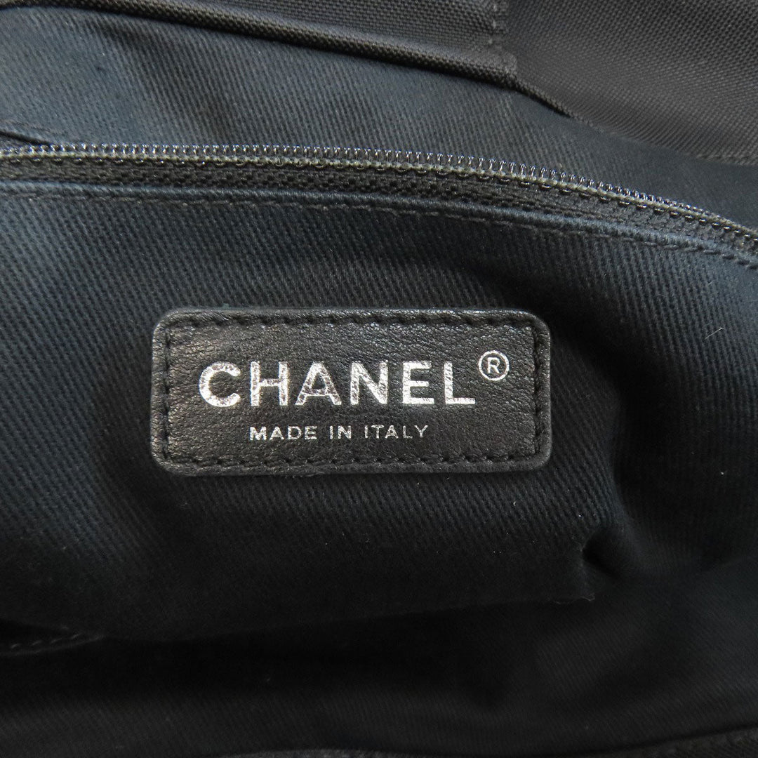 CHANEL Tote Bag Nylon black Paris Biarritz GM SilverMetal