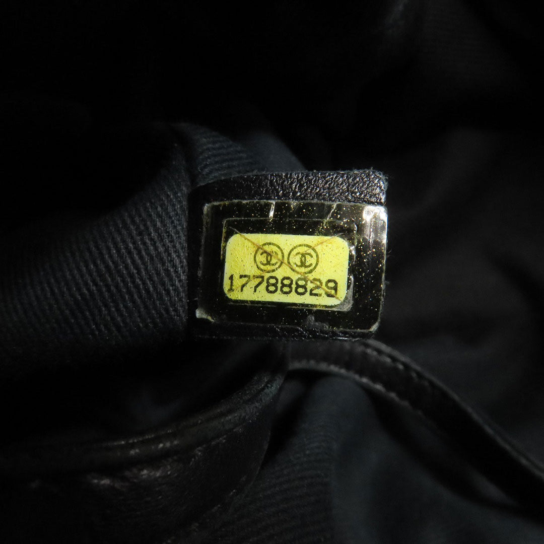CHANEL Tote Bag Nylon black Paris Biarritz GM SilverMetal