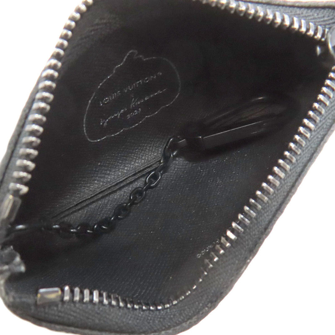 LOUIS VUITTON Key case Key holder  M81929 Monogram Eclipse black Pochette Cle collaboration with Yayoi Kusama mens Used Authentic