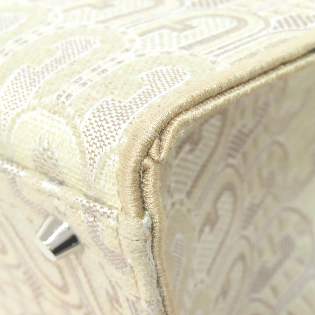 Furla Handbag canvas beige Arch logo 2WAY