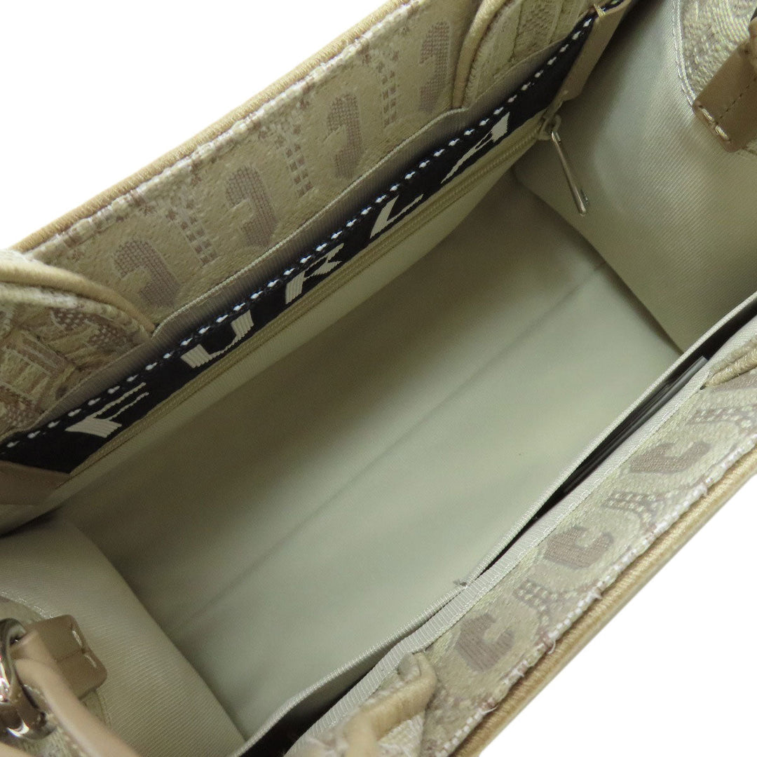 Furla Handbag canvas beige Arch logo 2WAY
