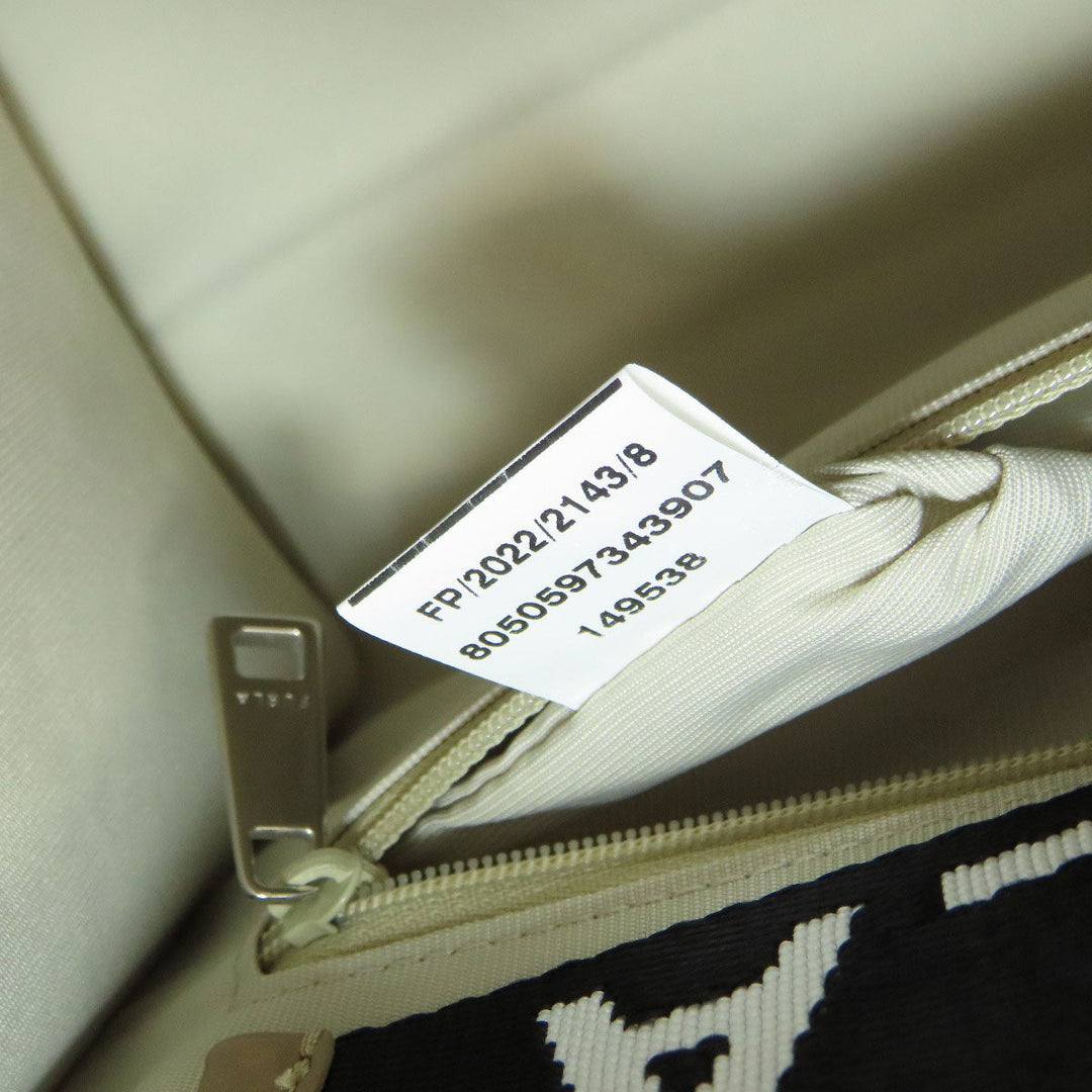 Furla Handbag canvas beige Arch logo 2WAY