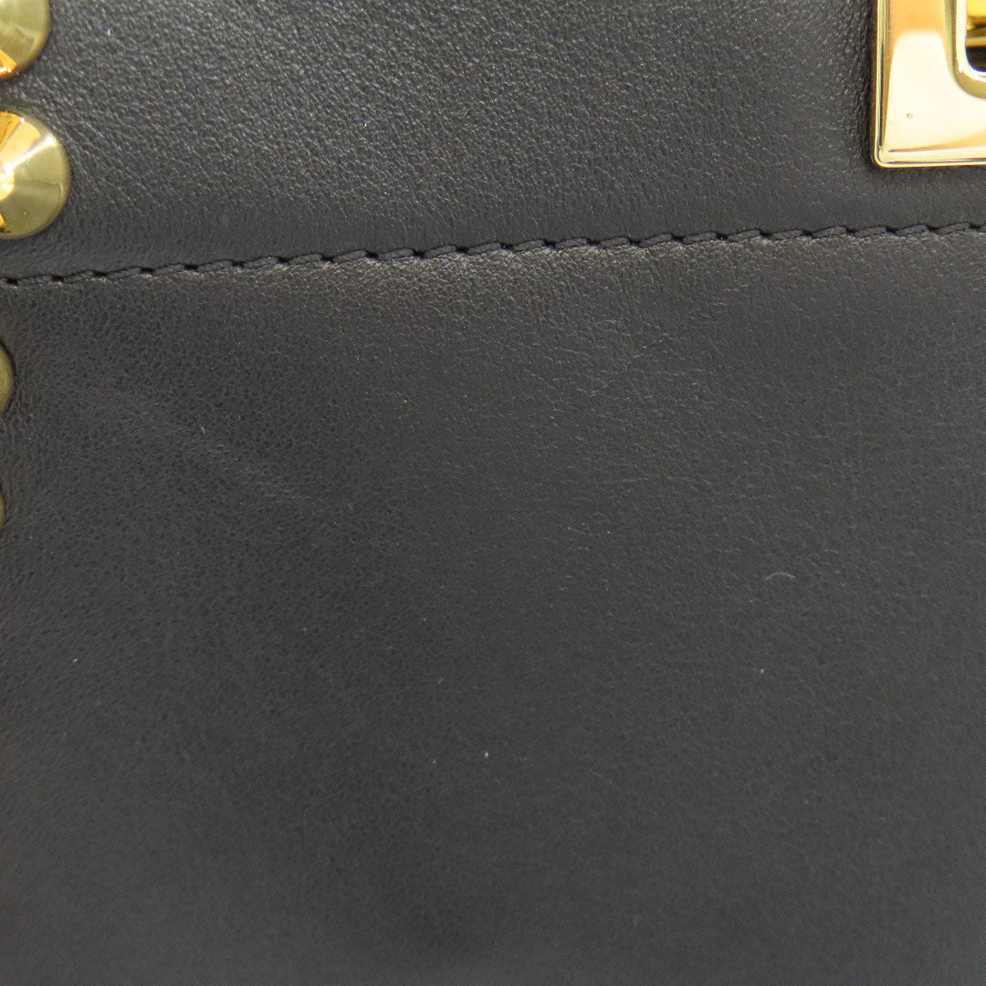 FENDI Handbag Calfskin black Mini Peekaboo Studs 2WAY Women Used Authentic