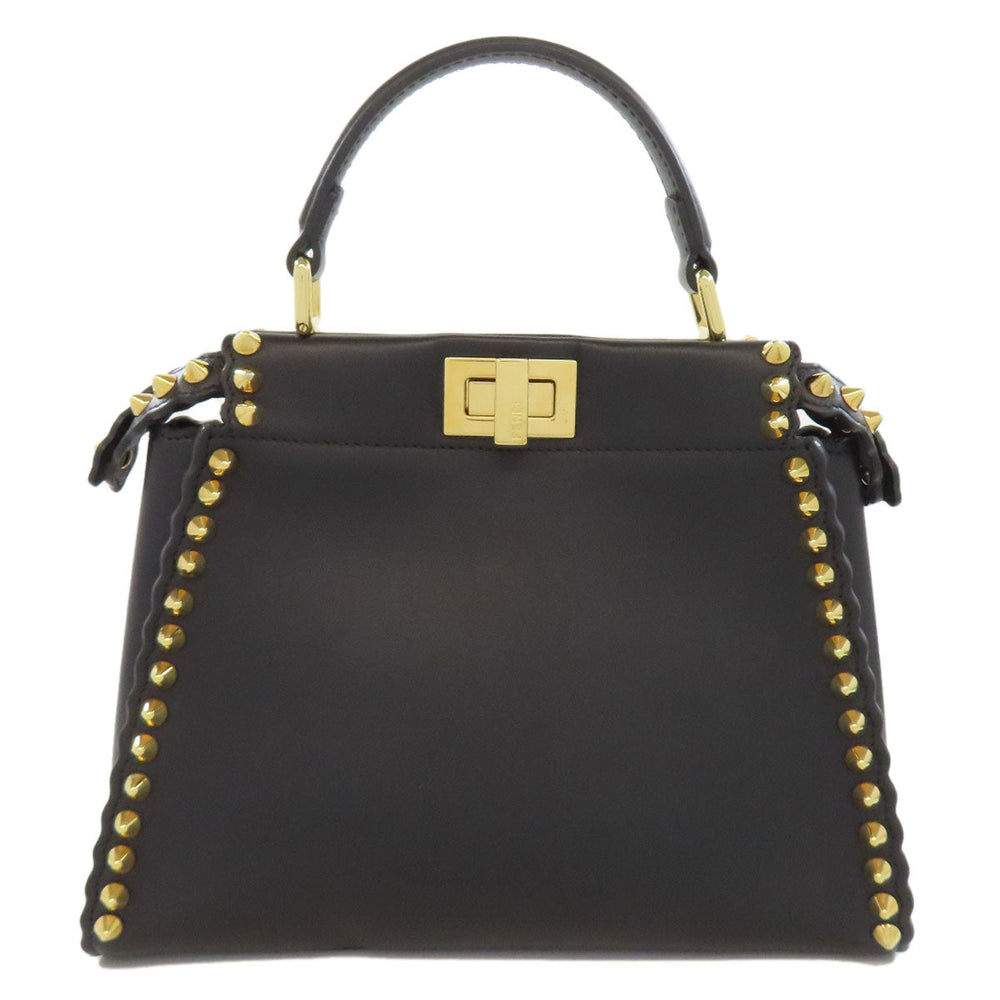 FENDI Handbag Calfskin black Mini Peekaboo Studs 2WAY Women Used Authentic