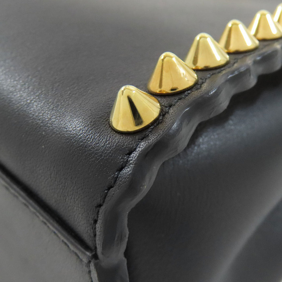 FENDI Handbag Calfskin black Mini Peekaboo Studs 2WAY Women Used Authentic