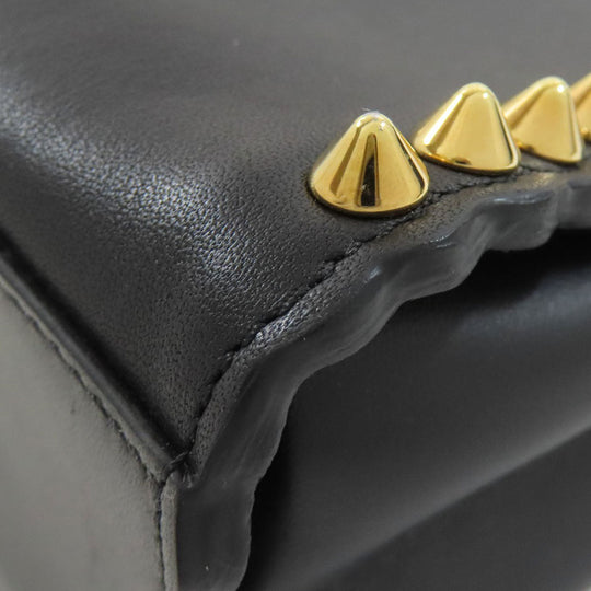FENDI Handbag Calfskin black Mini Peekaboo Studs 2WAY Women Used Authentic