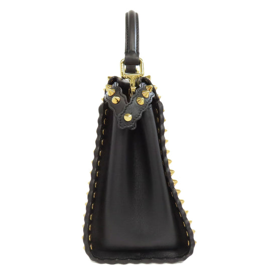 FENDI Handbag Calfskin black Mini Peekaboo Studs 2WAY Women Used Authentic