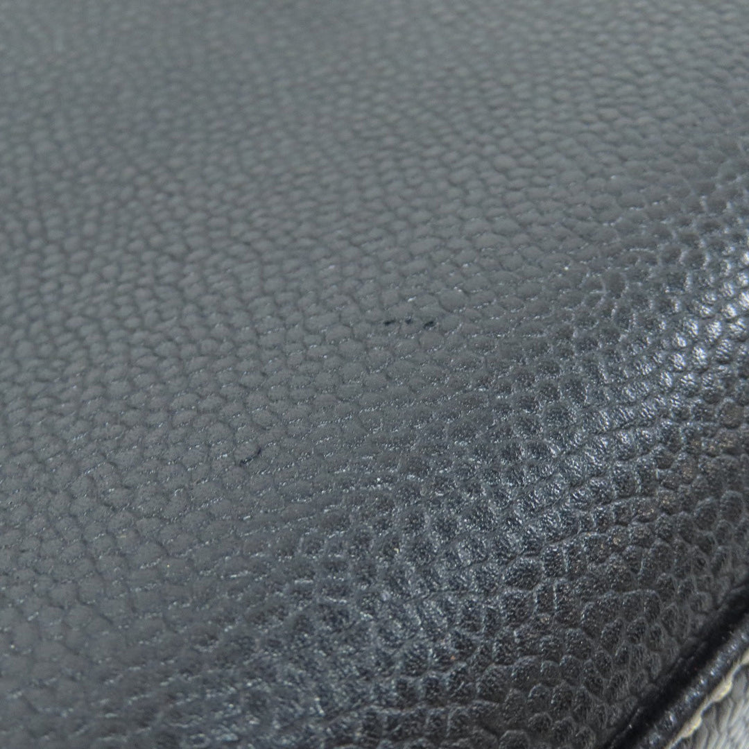 CHANEL Tote Bag Grained Calfskin Skin black COCO Mark Wild stitch