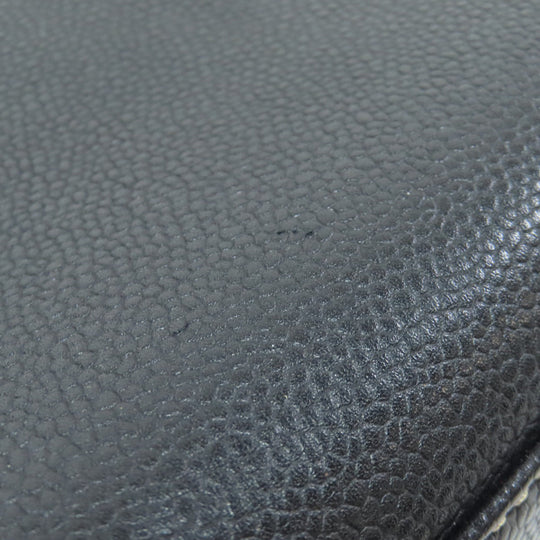 CHANEL Tote Bag Grained Calfskin Skin black COCO Mark Wild stitch