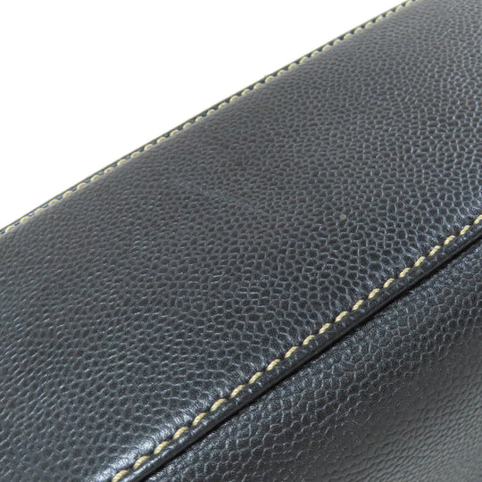 CHANEL Tote Bag Grained Calfskin Skin black COCO Mark Wild stitch