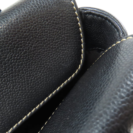 CHANEL Tote Bag Grained Calfskin Skin black COCO Mark Wild stitch