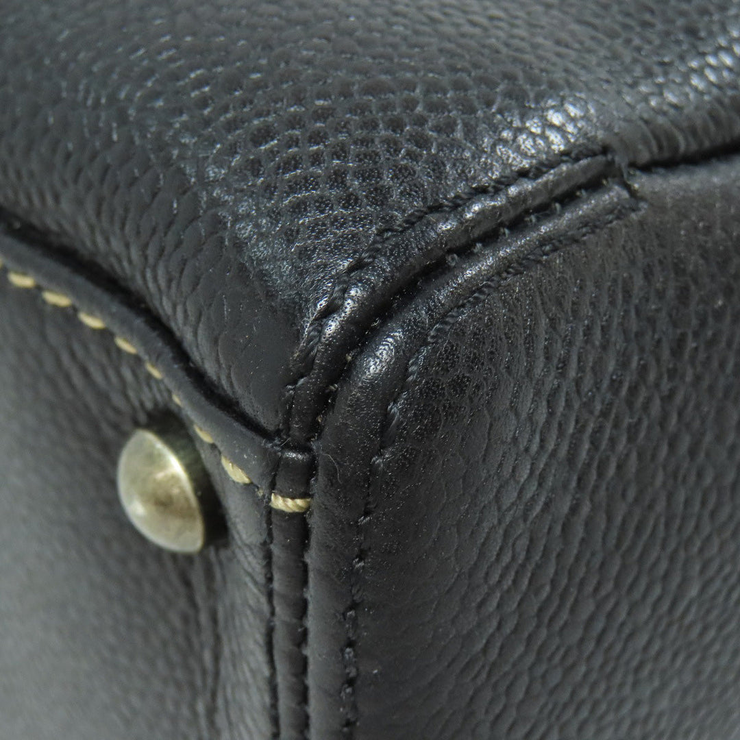 CHANEL Tote Bag Grained Calfskin Skin black COCO Mark Wild stitch