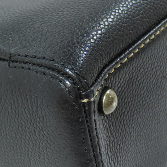 CHANEL Tote Bag Grained Calfskin Skin black COCO Mark Wild stitch