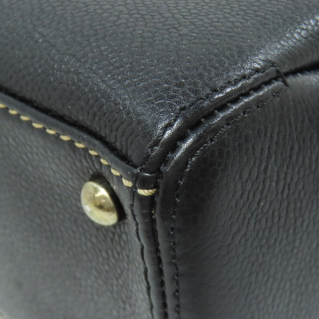 CHANEL Tote Bag Grained Calfskin Skin black COCO Mark Wild stitch