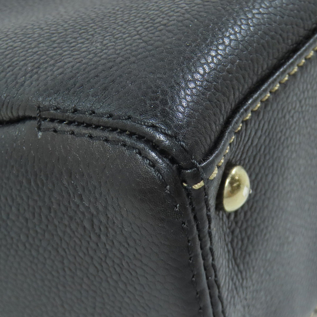 CHANEL Tote Bag Grained Calfskin Skin black COCO Mark Wild stitch