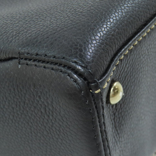 CHANEL Tote Bag Grained Calfskin Skin black COCO Mark Wild stitch