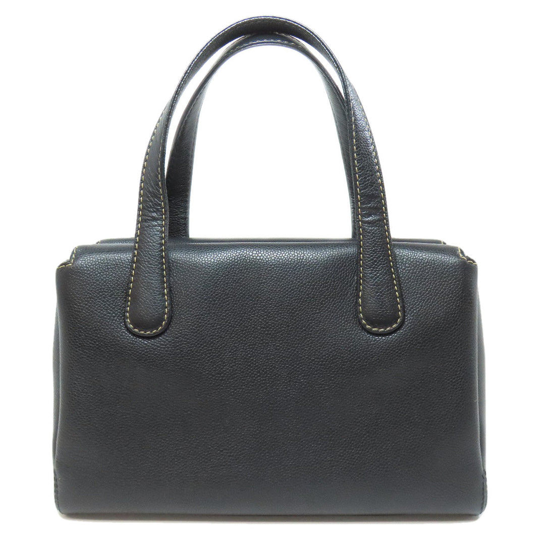 CHANEL Tote Bag Grained Calfskin Skin black COCO Mark Wild stitch