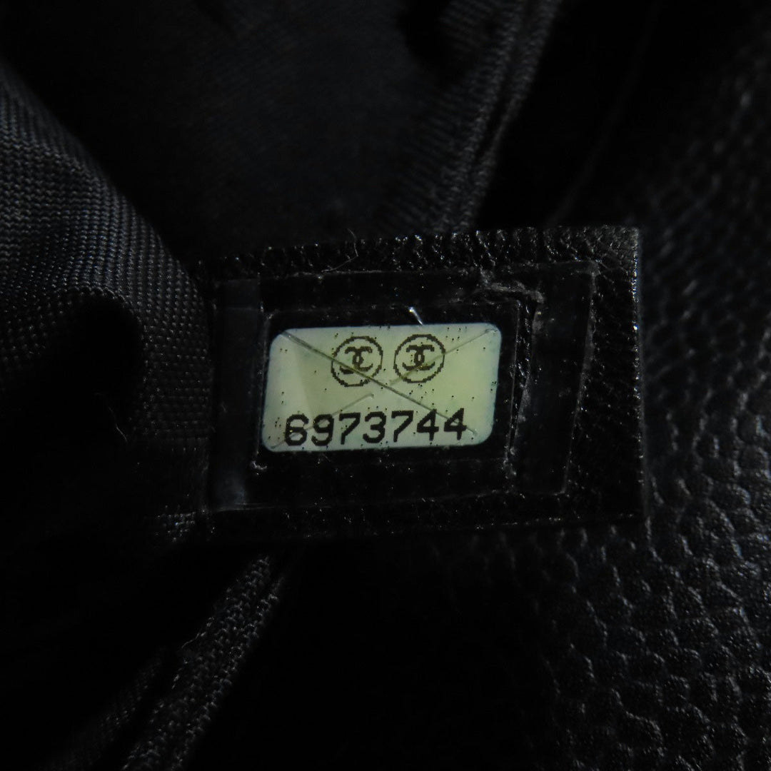 CHANEL Tote Bag Grained Calfskin Skin black COCO Mark Wild stitch