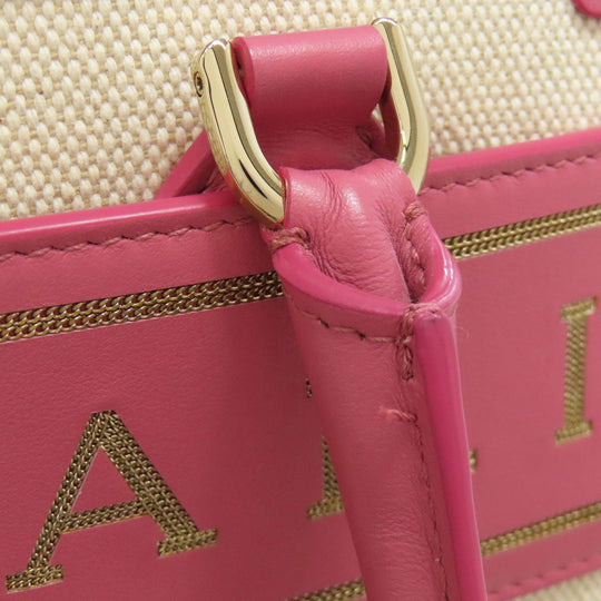 BVLGARI Handbag canvas pink 2WAY Women Used Authentic