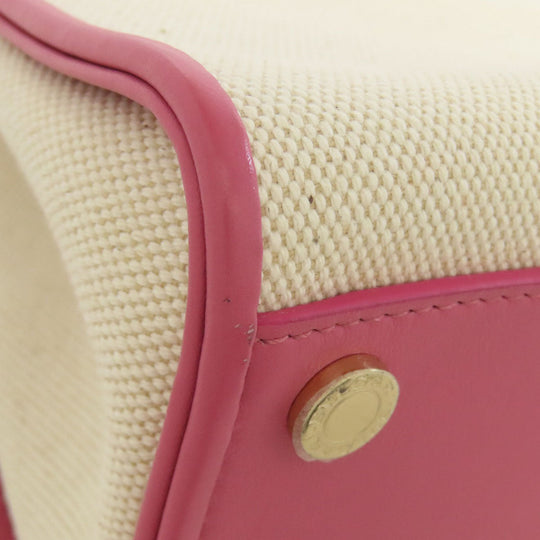 BVLGARI Handbag canvas pink 2WAY Women Used Authentic